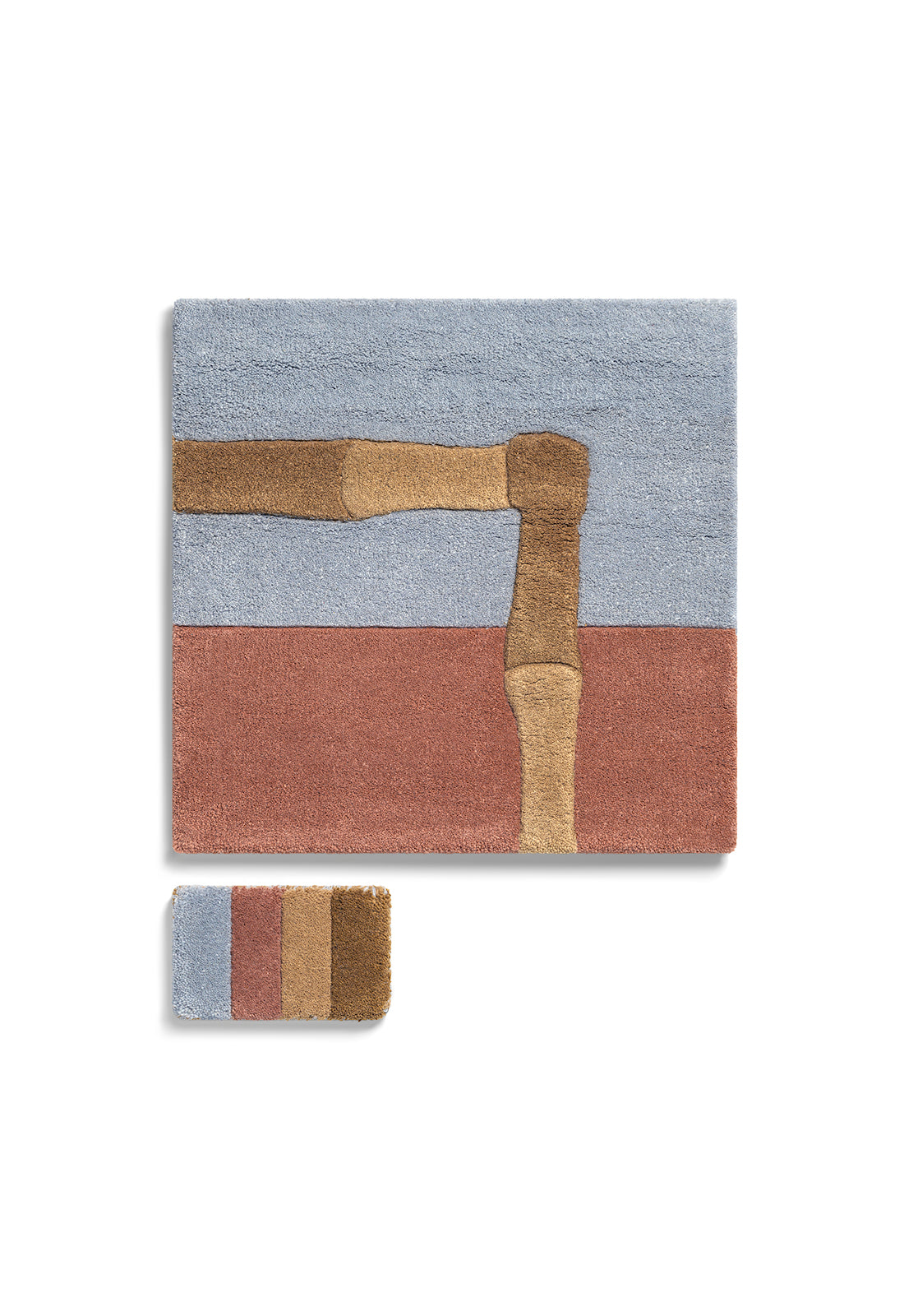 Alice Crawley Bamboo Stripe Blue Rust Sample