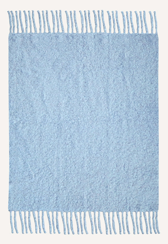 Teklan Chunky Mohair Blanket Sky Blue