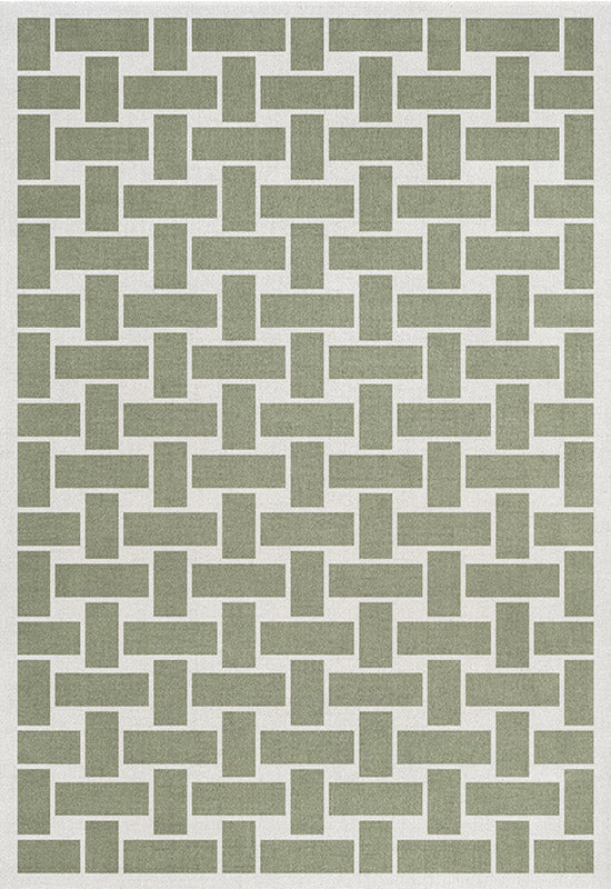 60S Geo Basket Weave Olive Sample 11x18 cm