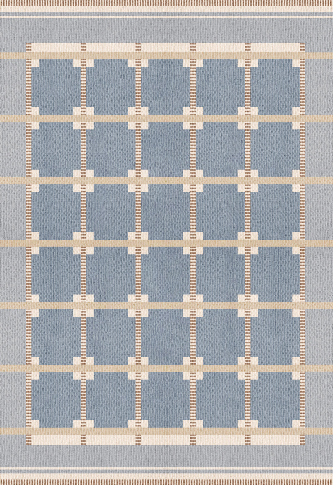 Blue Chess Rug Chess Ullmatta Cornflower Blue | Rugs | Layered